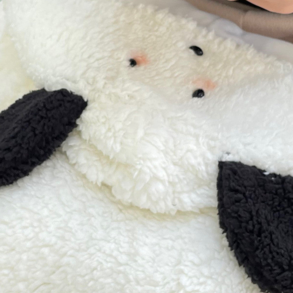 Cartoon Bear Plush Thick Warm Shawl