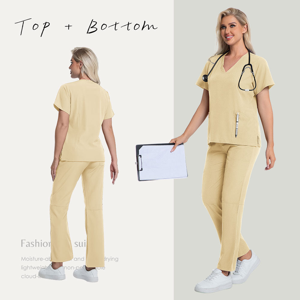 Operating Room Nurses Scrub Uniforms Female Doctors Short Sleeves