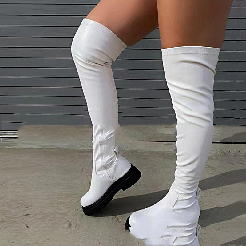 Women's Thin Thick-soled Waterproof Side Zipper Boots