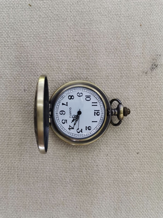 Peony Hollow Pocket Watch Necklace Vintage Ornament
