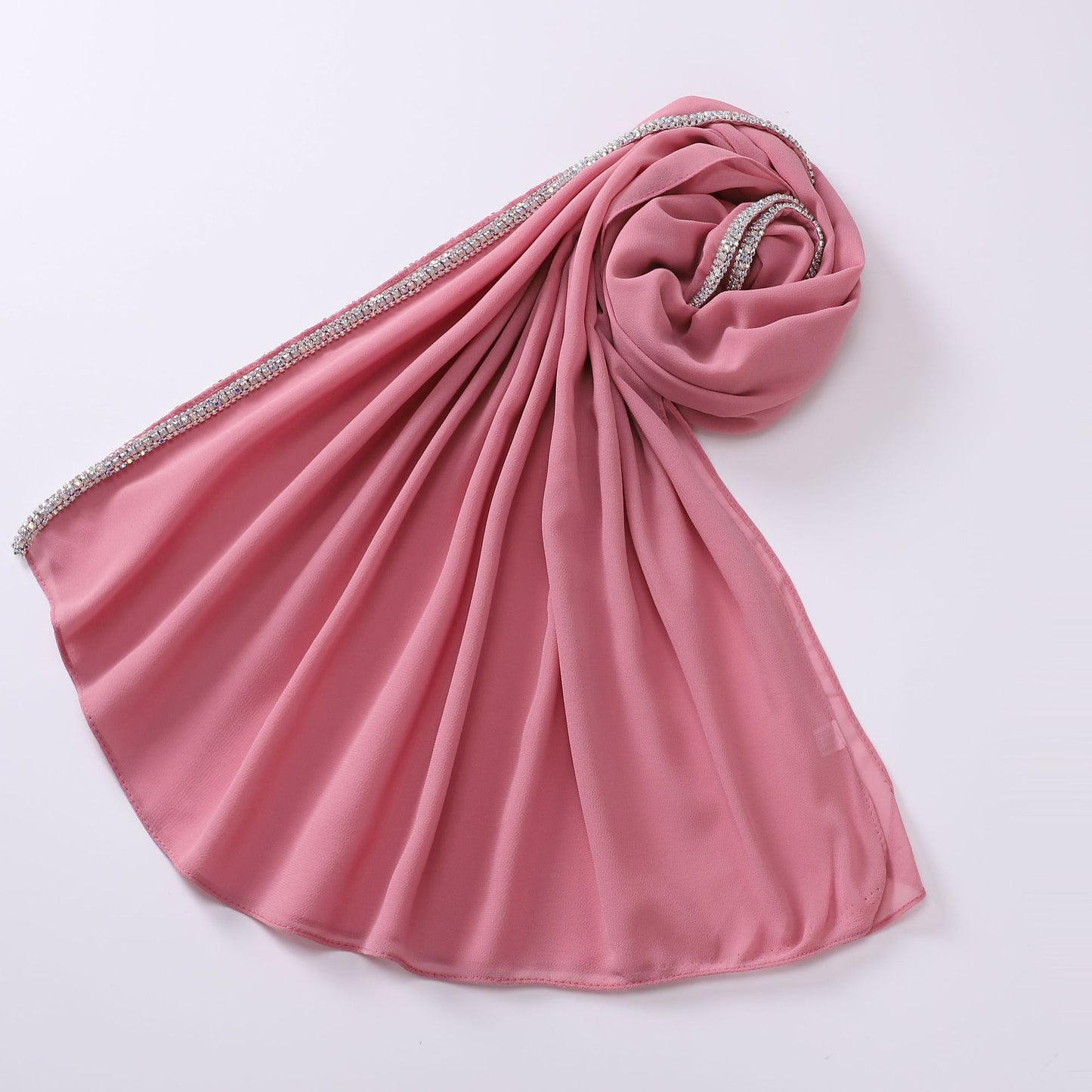 Bright Diamond Long-edged Malaysian Scarf Chiffon Scarf