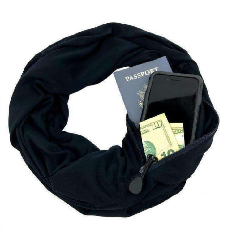 Double Layer Solid Color Pocket Scarf