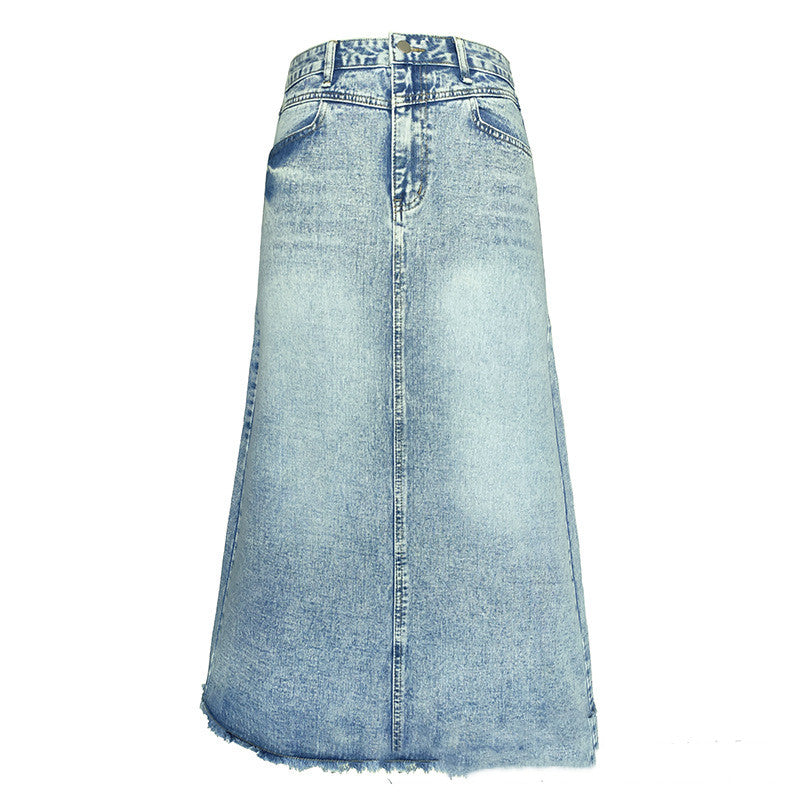 Retro Denim Half Skirt Women A Word High Waist Skinny