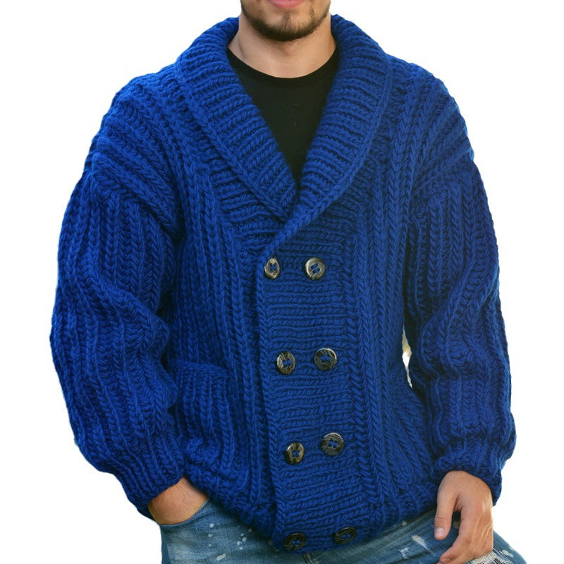 Men's Fashion Thickened Double Breasted Sweater