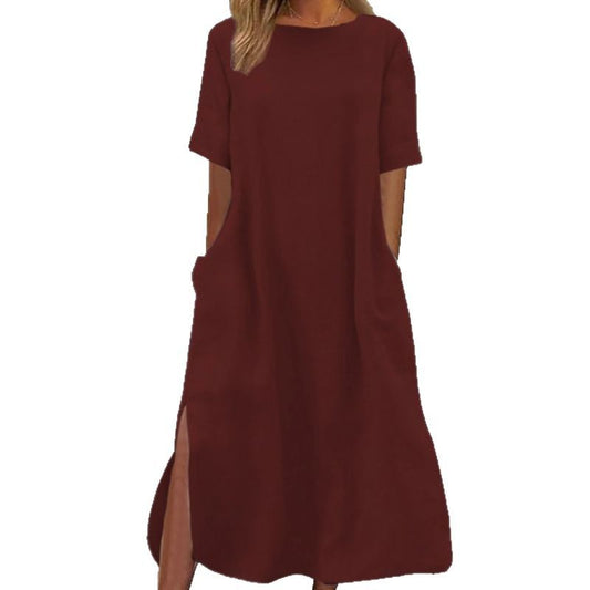 Women's Plus-Size Long Casual Loose Dress