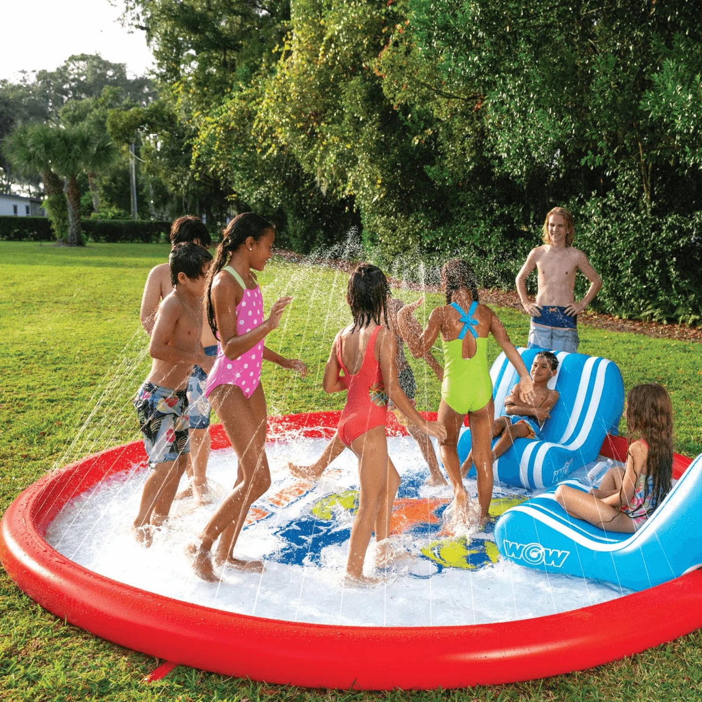 WOW Watersports Splash Pad Lounge Chair W Bottom Slot and Built-In Cup Holder