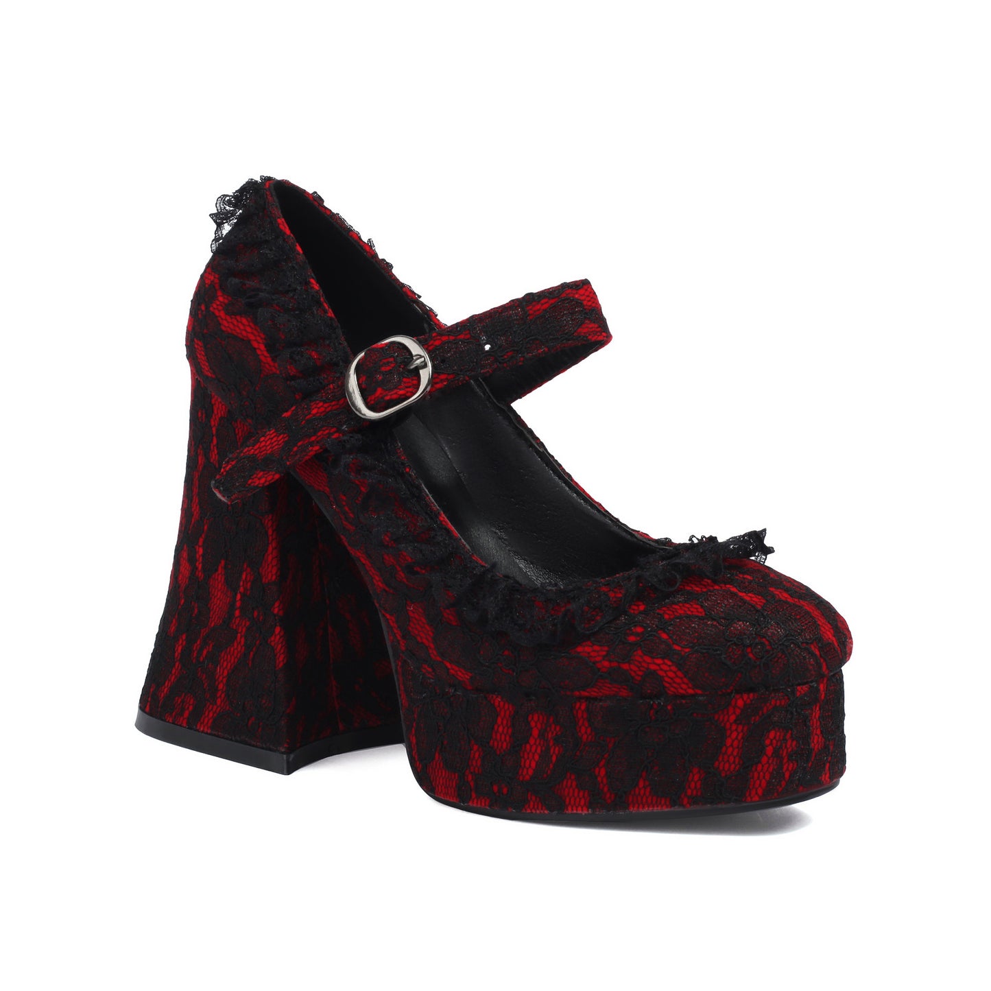 Women's Buckle Waterproof Platform High Heels