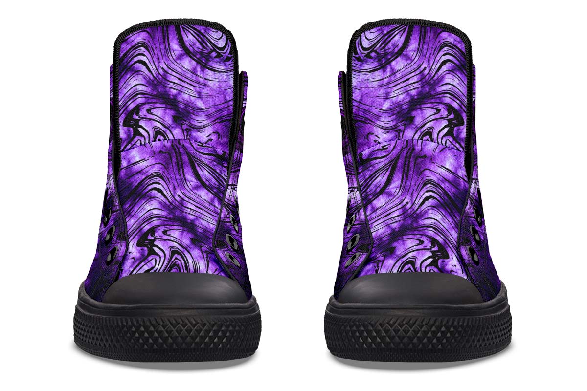 Men's And Women's Fashion Color Printing High-top Canvas Shoes