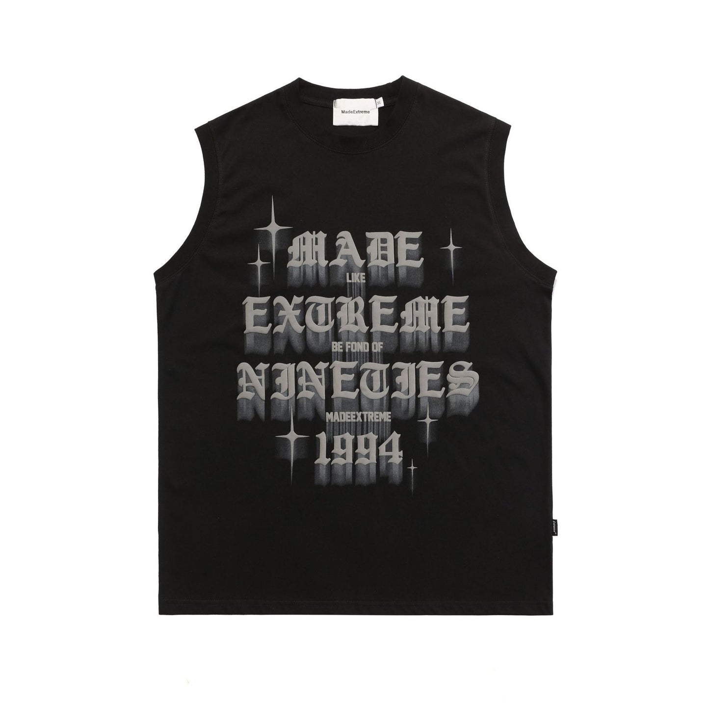 Alphabet Foam Print Vest And Bottoming Shirt