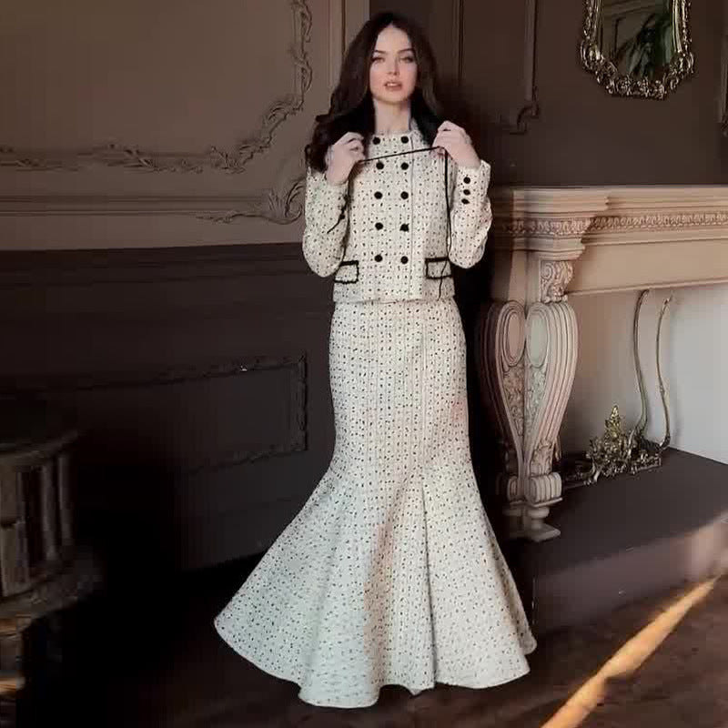 Winter French Chic Slim-Fit Elegant Long-Sleeve Suit