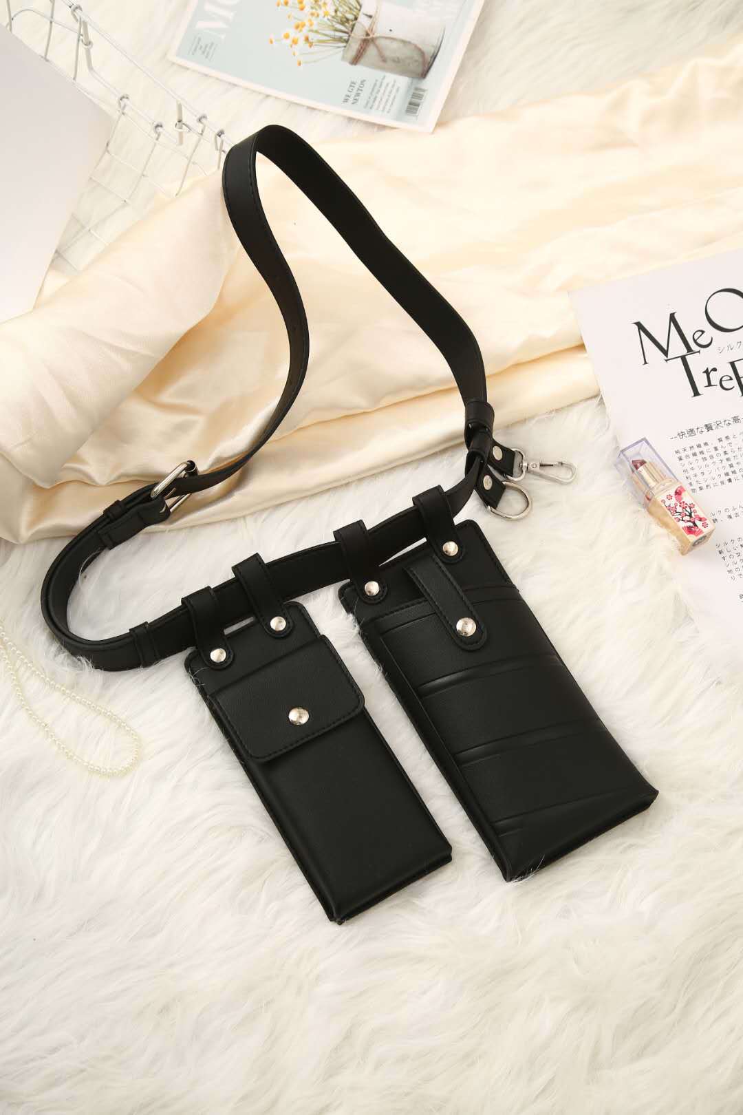 Silver Hardware Style Crossbody Waist Bag
