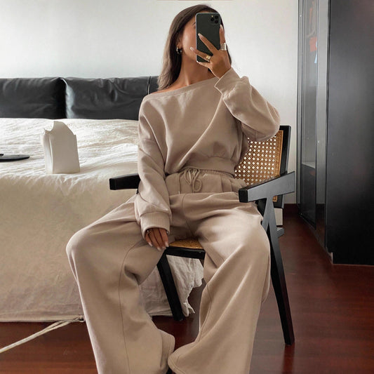 Relaxed Age-reducing, And Chic Sweatshirt Casual Sportswear Set