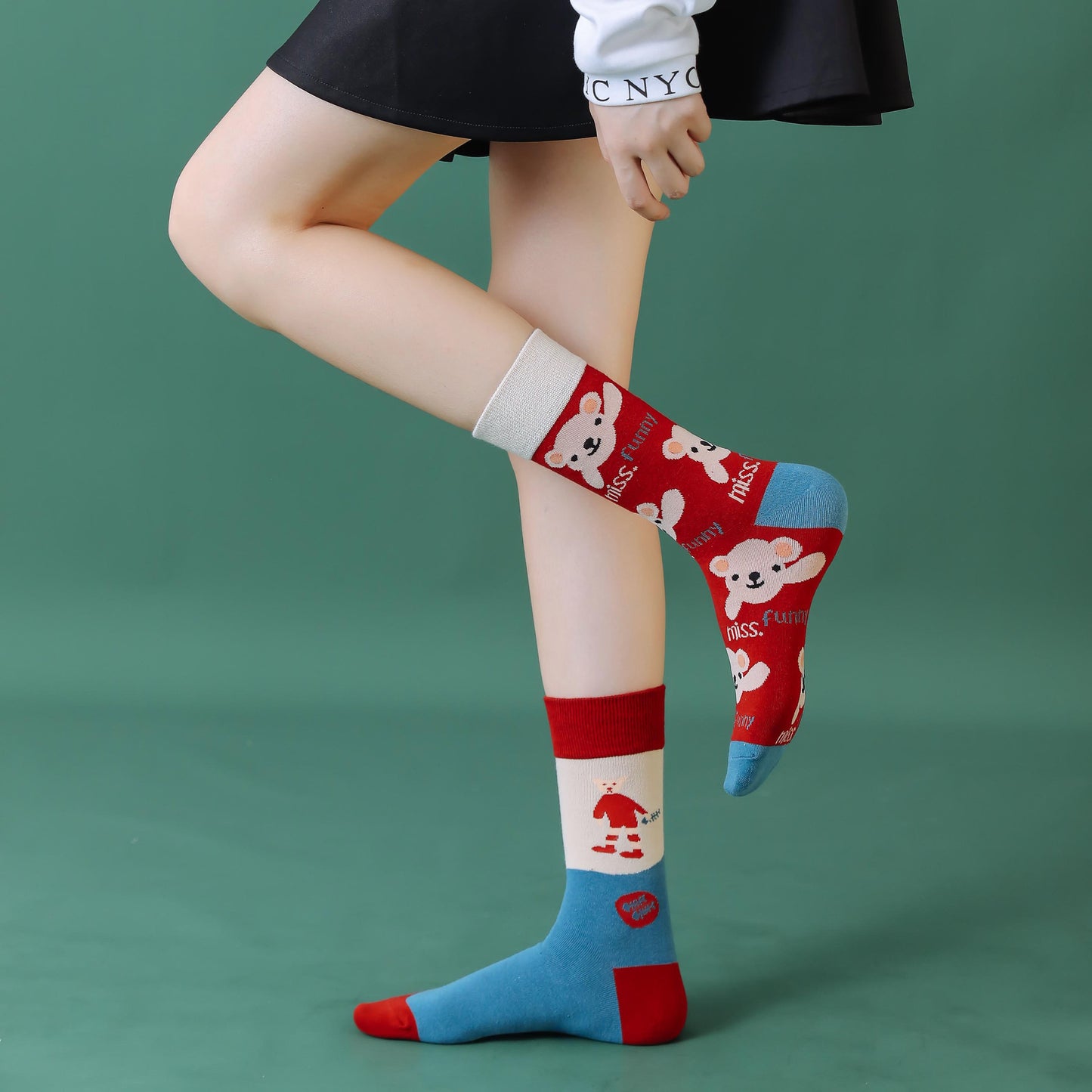 High Stockings Creative Cartoon Small Flower Tide AB