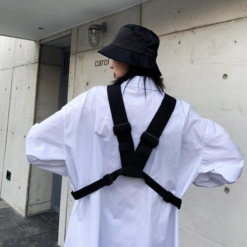 Taktisk taske i Hong Kong-stil Hip Hop-vest Brysttaske