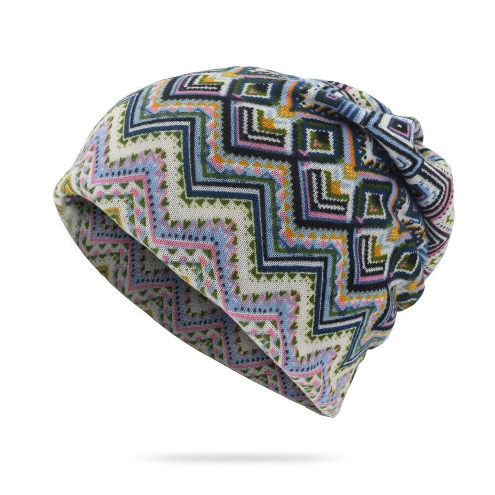 Pullover Hat Geometric Argyle Pattern Dual-use