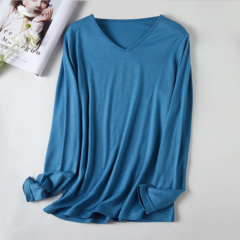 Womens V-neck Slim-fit Thermal Base Layer Top