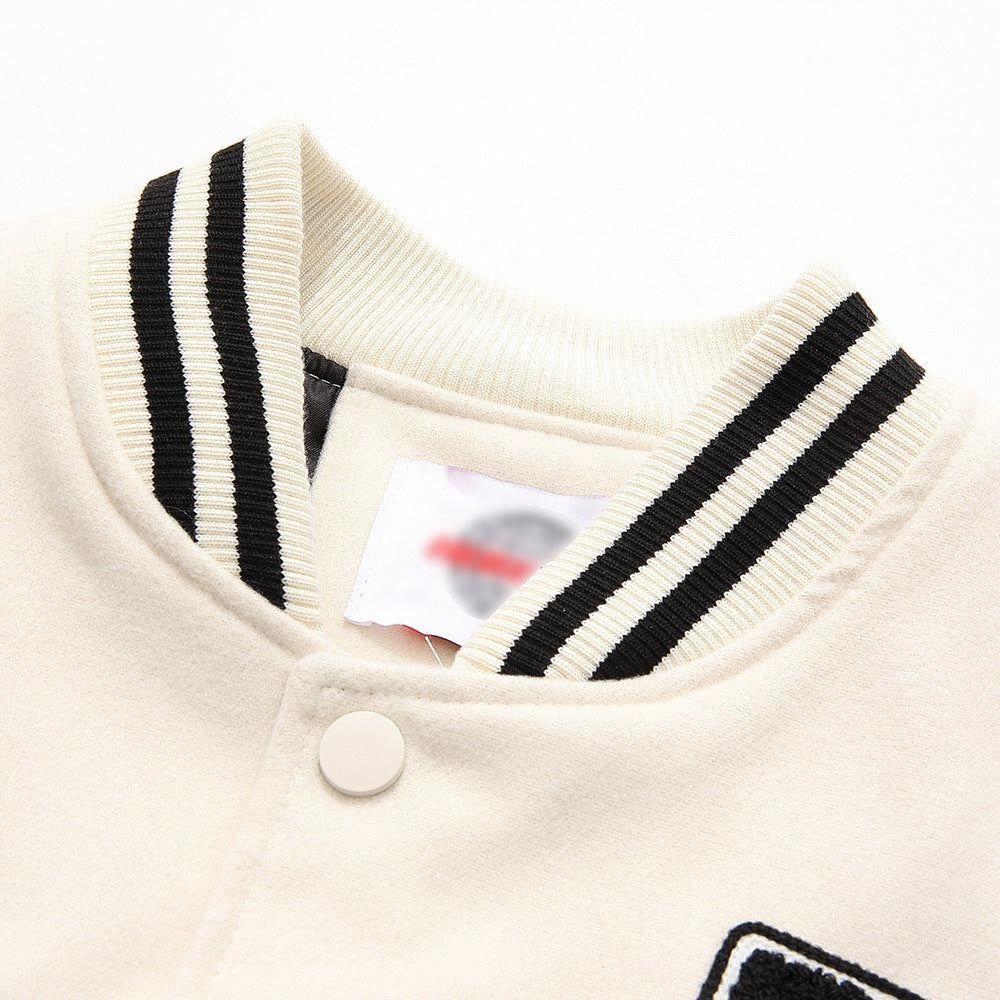 Men's Baseball Jacket Color Blocking Embroidered Coat
