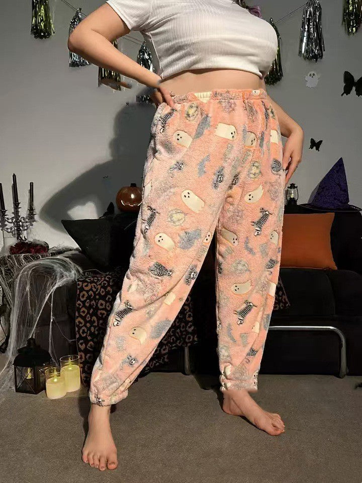 Warm Leisure Home Flange Sweat Pants