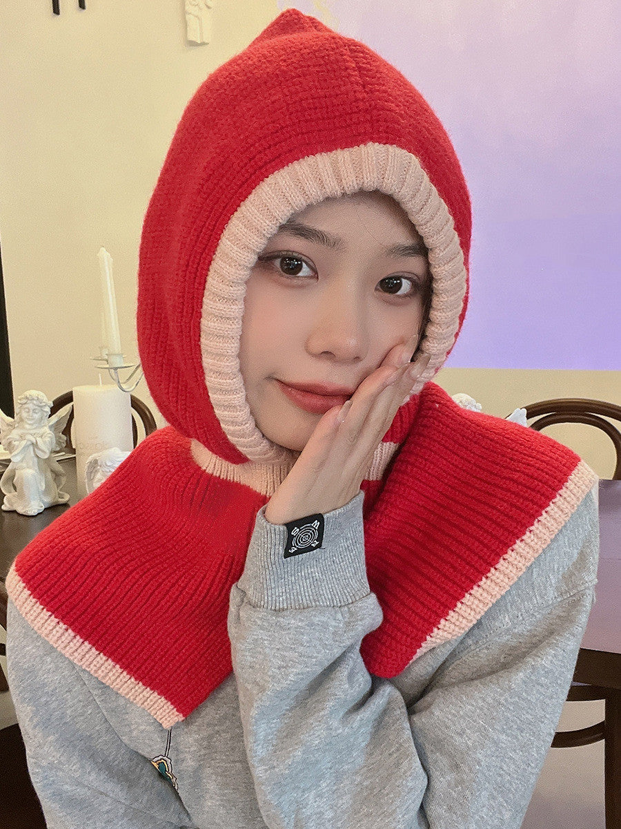 Women's Warm Knitted Hooded Scarf
