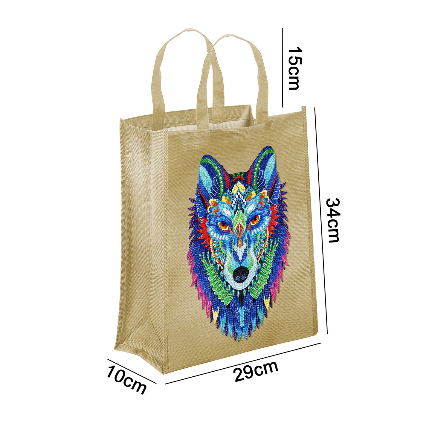 Diy Point Drill 5D Animal Flower Oxford Tote Bag