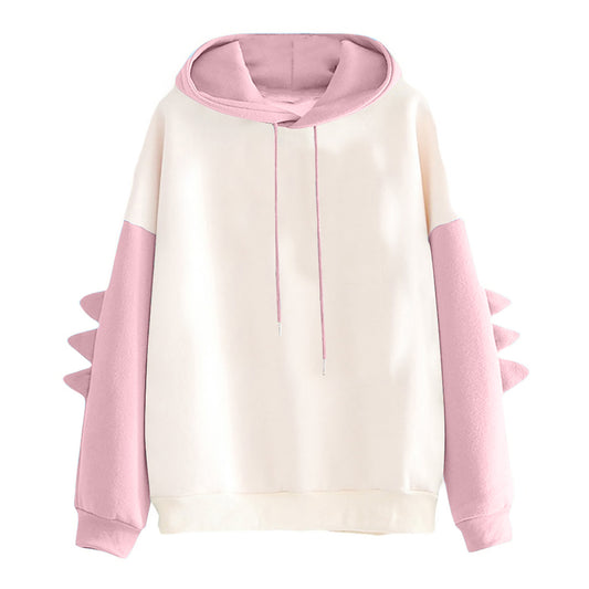 Cartoon Dinosaur Contrast Color University Style Korean Style Sweater