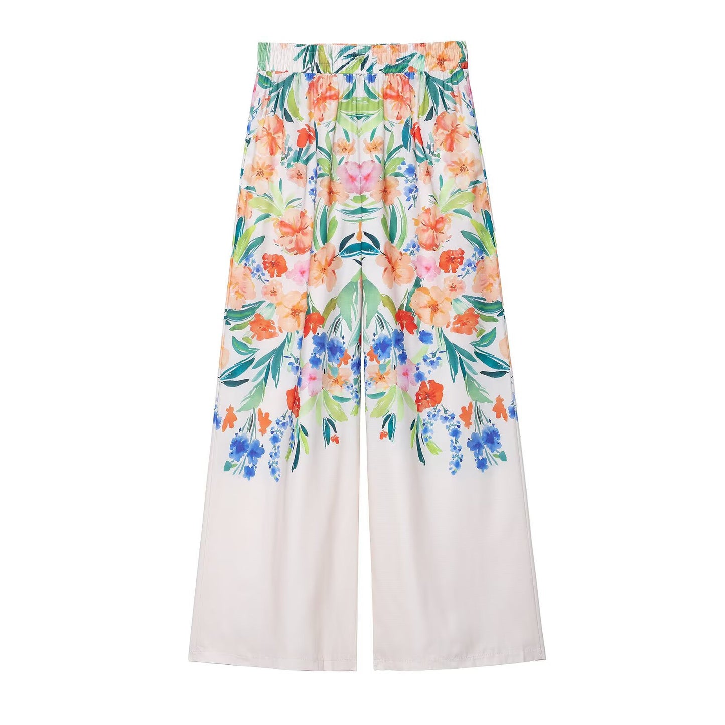 Cotton And Linen Floral Print Women's Shirts And Pants For Vacation