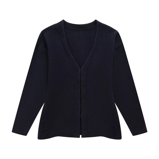 Women's Loose Sleeves Knitted Coat High Waist Knit Mini Skirt Suit