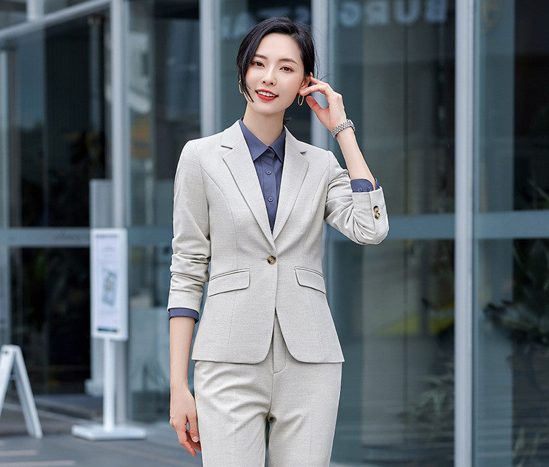 Grain Micro-elastic Workplace Random Combination Business Office Meeting Men's And Women's Same Suit
