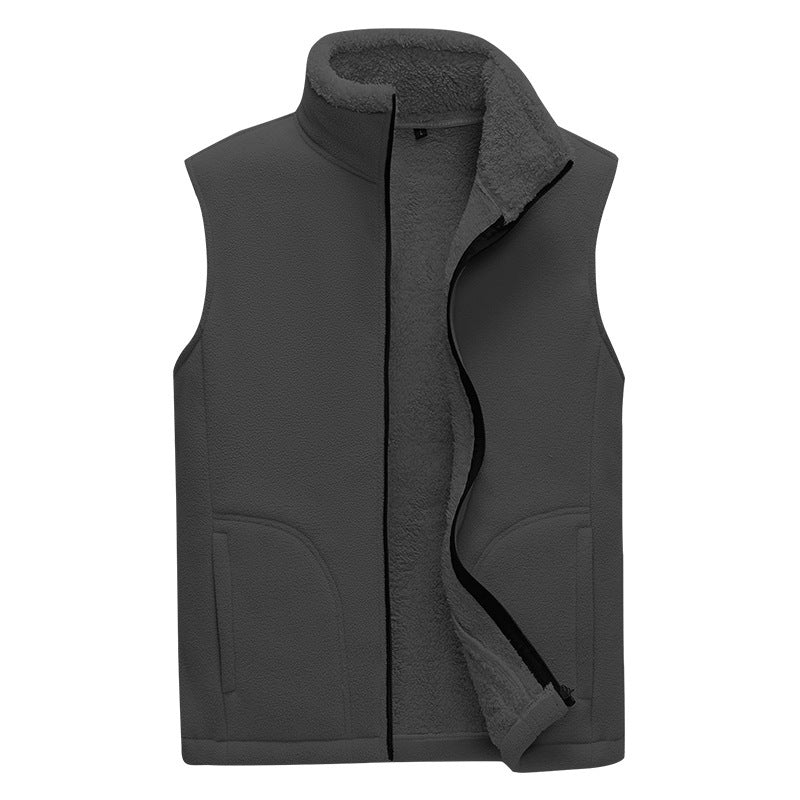 Men's Autumn And Winter Plus Cashmere Dad Casual Warm Vest