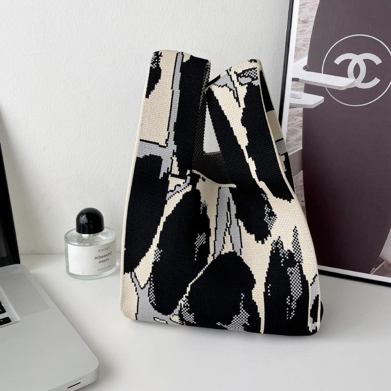 Korean Style All-match Knitted Tote Bag Retro