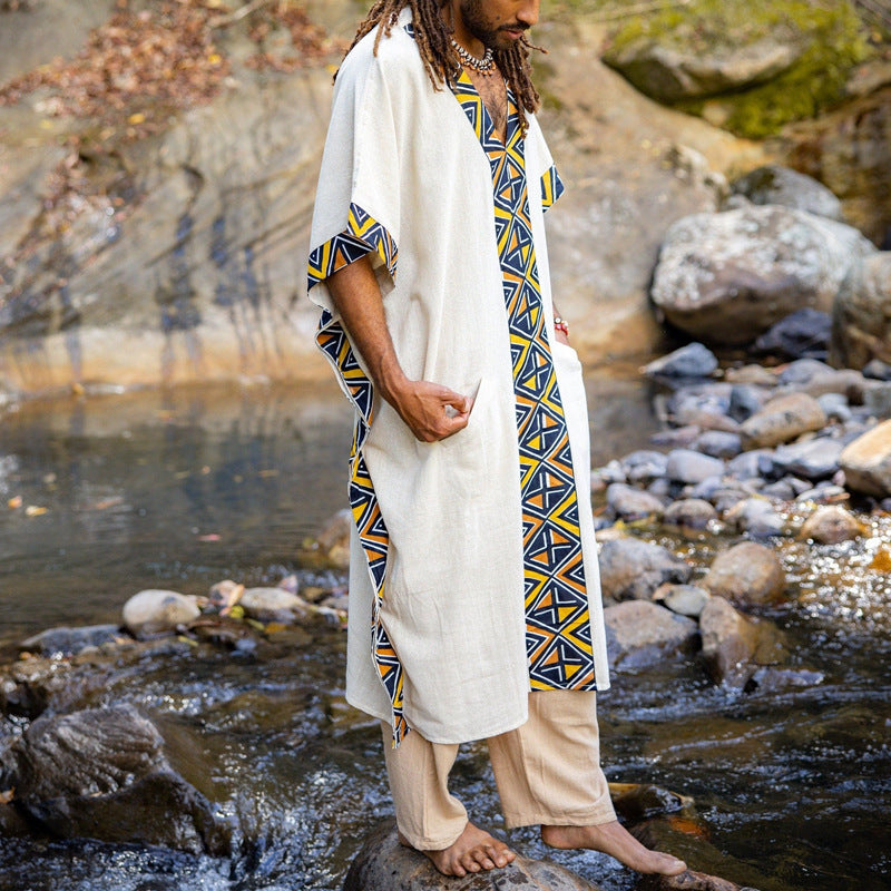 Men's Casual Printed Long Shirt