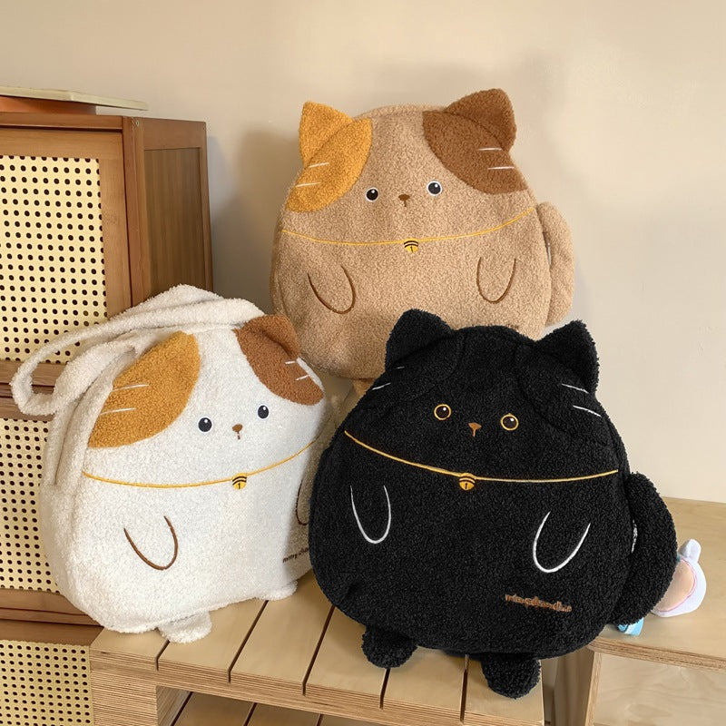 Curly Kitten Cute One-shoulder Large Bag Large Capacity Underarm Bag