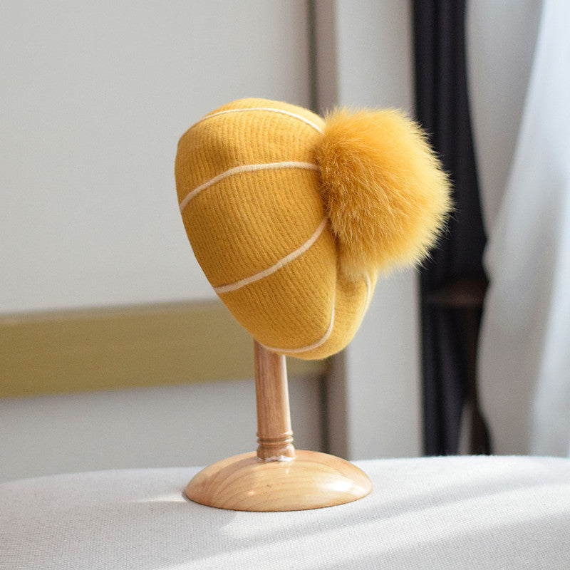 Pumpkin Wool Beret Women's Autumn And Winter