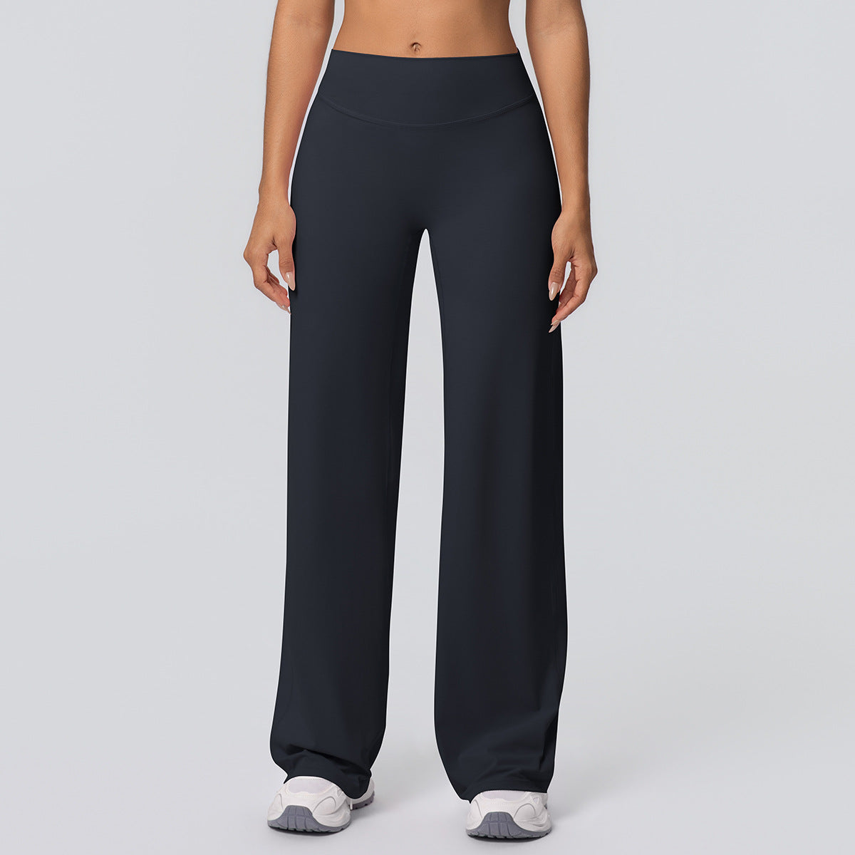 Double-sided Brushed Solid-color High-waisted Loose-fitting Breathable Yoga Wide-leg Pants