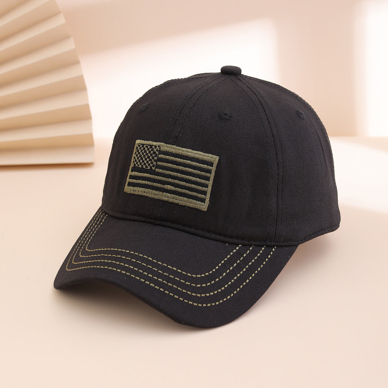 European And American Fashion Embroidered American Flag Baseball Cap With Soft Top, Wide Brim, Adjustable Sunshade, Baseball Cap Suitable For Outdoor Outings