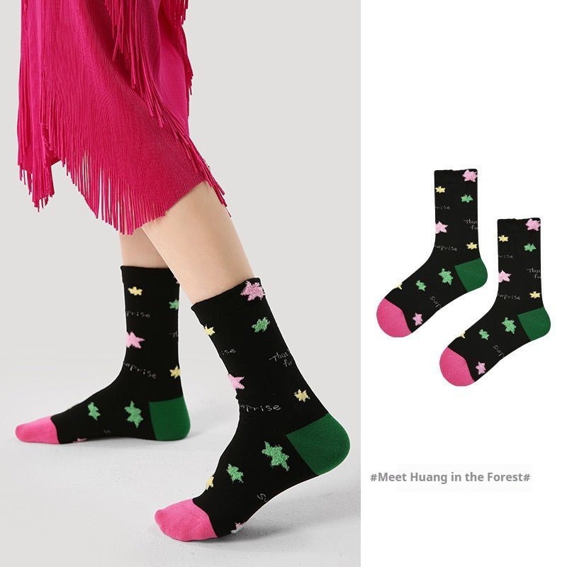 Niche Vintage Court Style Thin Middle-long Stockings