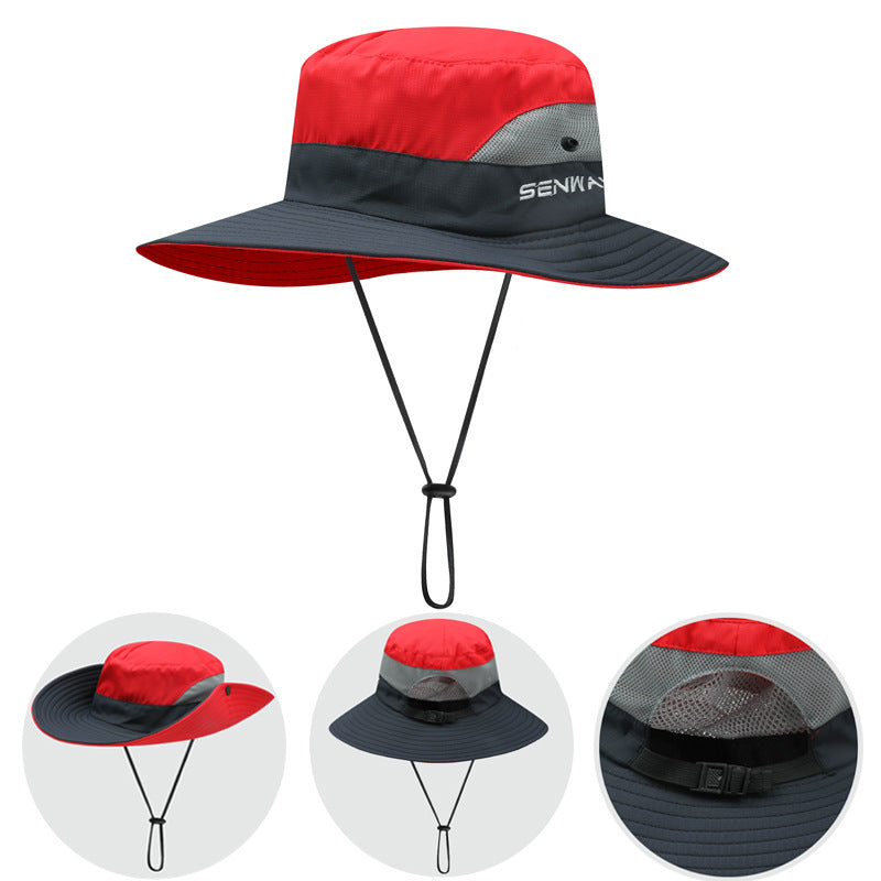 Bucket Hat Women's Summer Outdoor Sun Hat Exposed Ponytail Sun Hat Sun Protection Hat