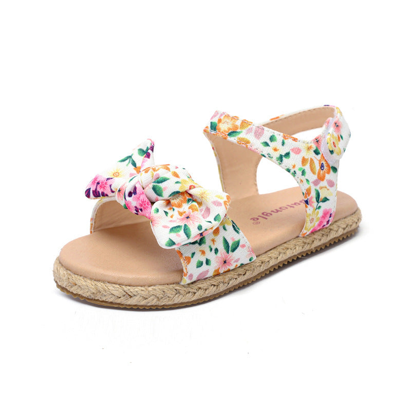 Big Boy Girl's Beach Shoes With Floral Bow