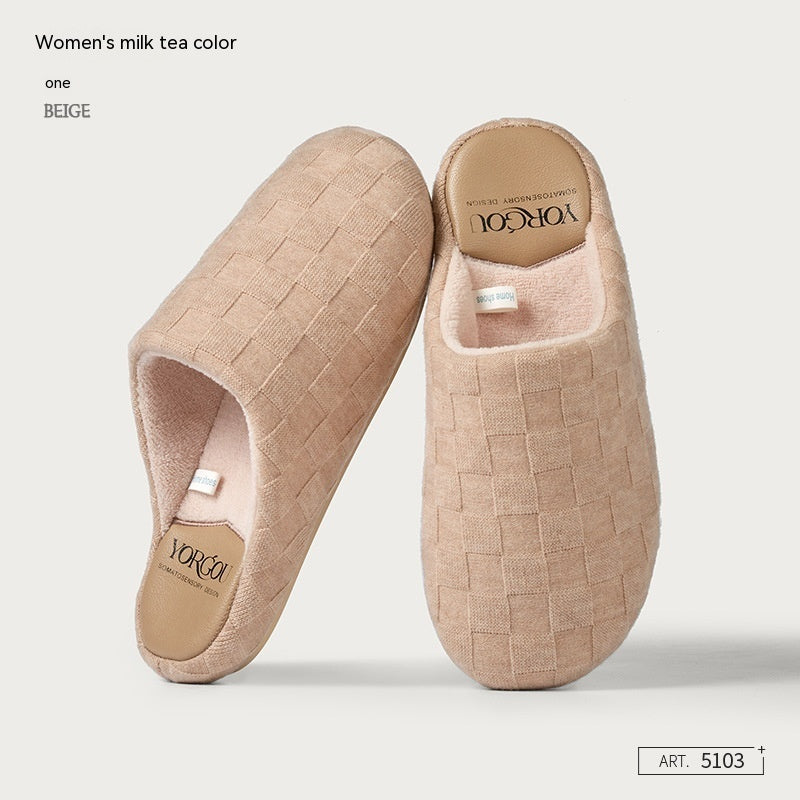 Coral Fleece Thermal Base Cotton Slippers