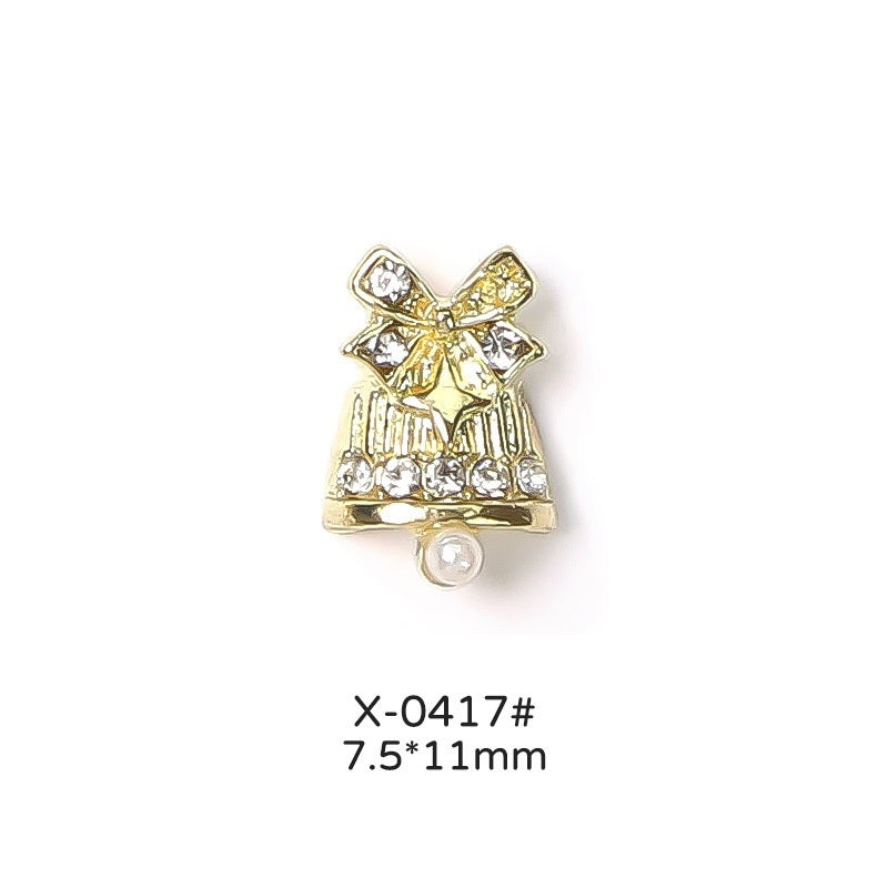 Christmas Love Bell Metal Nail Drill Accessories