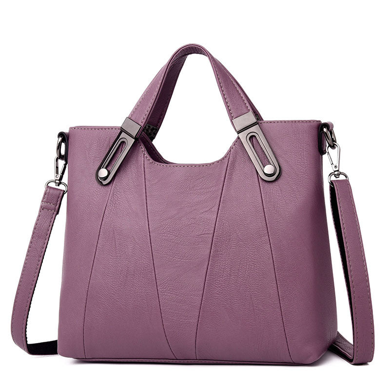 Vintage Handbag Fashion Soft Leather Middle-aged Mother Bag