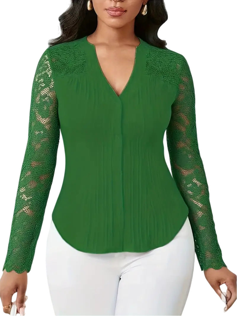 Gennembrudt langærmet V-hals cardigan