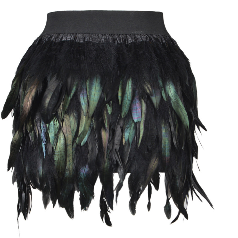 Feather Skirt Stage Wear Irregular Skirt