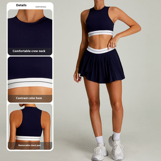 Women's Outdoor Sports Tennis Suit Suit Women's Tight Quick-drying Pleated Skirt