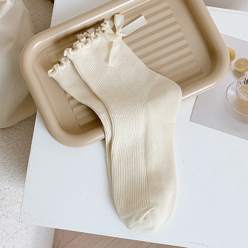 Wooden Ear Tube Socks Female