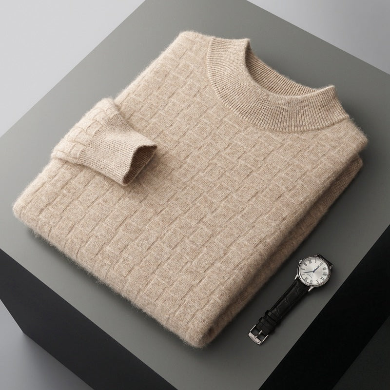 New Pullover Men's Half-high Collar Sweater
