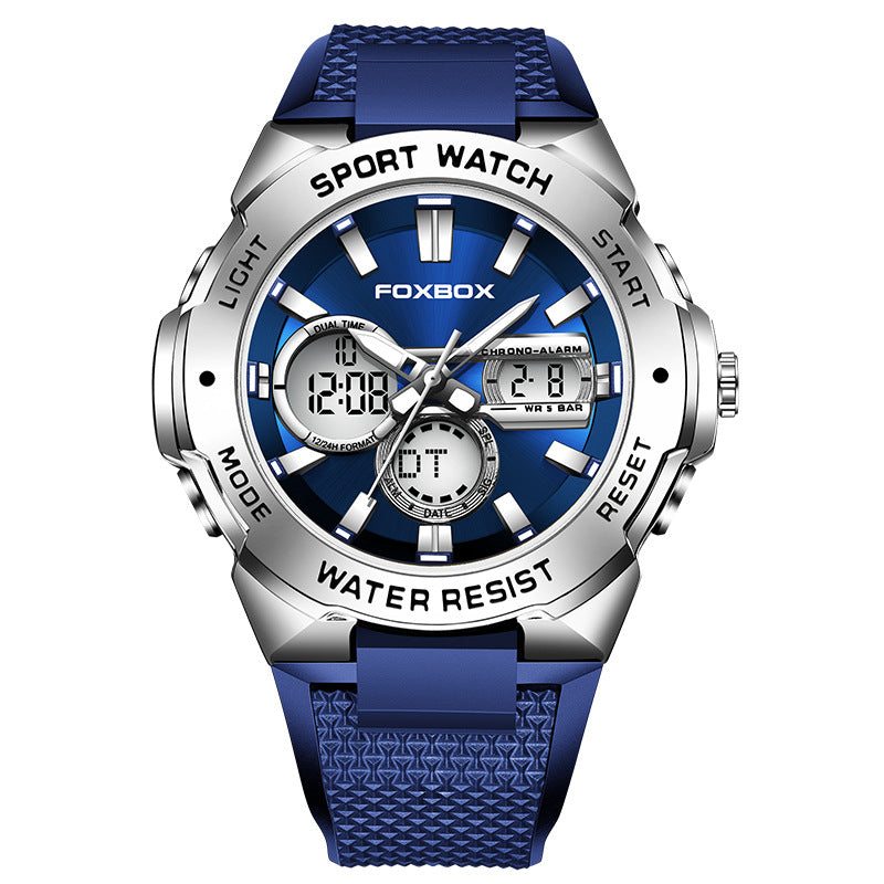 Dobbelt display multifunktionelt sports herreur vandtæt selvlysende quartz-ur