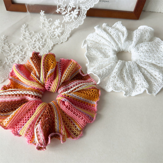 Summer Hollow Knitted Large Hair Band Women's