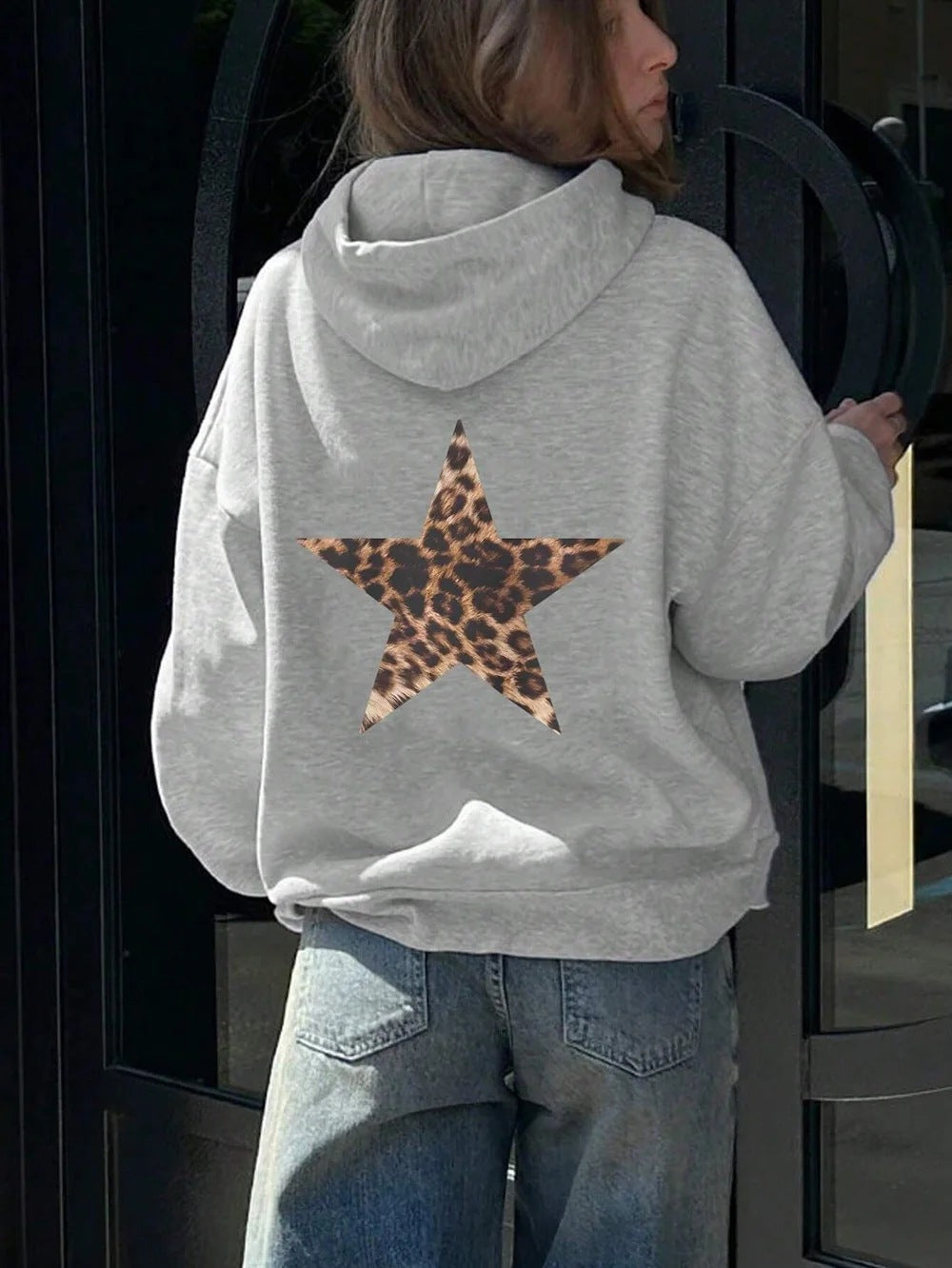 Women's Fashion XINGX Printed Loose Hooded Sweater