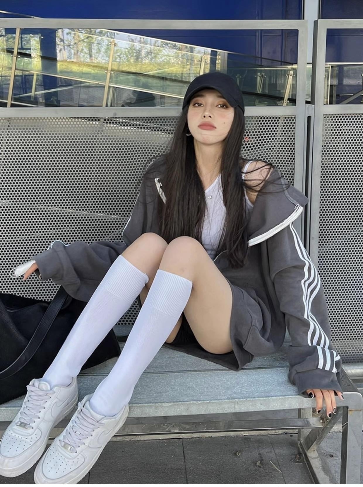 American Style Street Baseball Uniform Mid-length Sweater Cardigan Women's